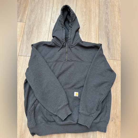 Carhartt Dark Gray Rain Defender Hoodie with Logo - Picture 11 of 12